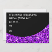 グリッツパープル黒曲線'クリスマスパーティー' 招待状 (裏面)