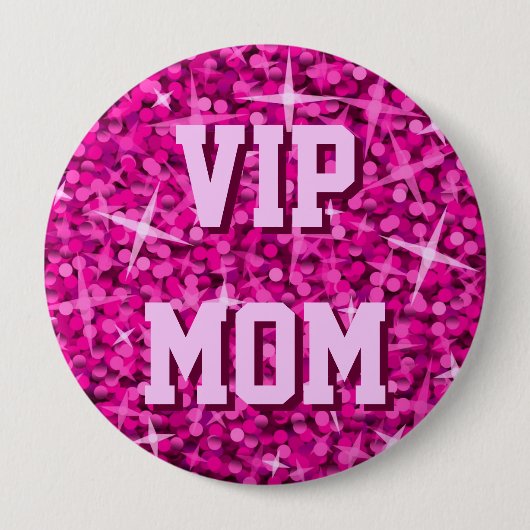 グリッツピンク'VIP MOM'ボタン 缶バッジ (正面)
