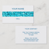 グリッツブルーストライプビジネスカードホワイトバック 名刺 (正面/裏面)