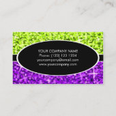 グリッツミックスライムパープルブラックオーバルビジネスカード 名刺 (裏面)