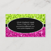 グリッツミックスライムピンクブラックオーバルビジネスカード 名刺 (裏面)