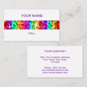 グリッツレインボーストライプビジネスカードホワイトバック 名刺 (正面/裏面)