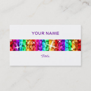 グリッツレインボーストライプビジネスカードホワイトバック 名刺
