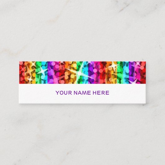 グリッツレインボーストライプホワイトバックスキニー スキニー名刺 (正面)