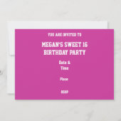 グリッツレインボーストライプン横向き'Sweet 16' 招待状 (裏面)