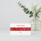 グリッツレッドストライプビジネスカードホワイトバック 名刺 (スタンド正面)
