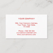 グリッツレッドストライプビジネスカードホワイトバック 名刺 (裏面)