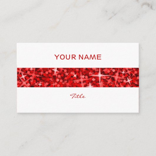 グリッツレッドストライプビジネスカードホワイトバック 名刺 (正面)