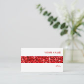 グリッツレッドストライプビジネスカードホワイト 名刺 (スタンド正面)