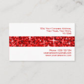 グリッツレッドストライプビジネスカードホワイト 名刺 (裏面)