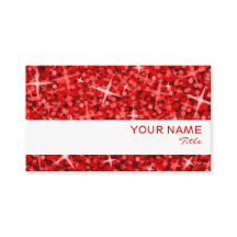 グリッツレッドホワイトストライプ名刺テンプレート