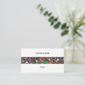 グリッツ数々のタイル色のプリントストライプホワイトバック 名刺 (スタンド正面)