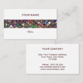 グリッツ数々のタイル色のプリントストライプホワイトバック 名刺 (正面/裏面)