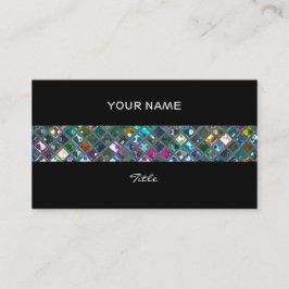 グリッツ数々のタイル色2プリントストライプブラックバック 名刺