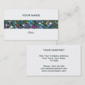 グリッツ数々のタイル色2プリントストライプホワイトバック 名刺 (正面/裏面)