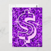グリッツ紫ドル'$'ポストカード ポストカード (正面/裏面)