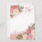 グリッツ アンド グラム ピンク ローズゴールド スパークル ブランク 招待状 (正面)