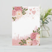 グリッツ アンド グラム ピンク ローズゴールド スパークル ブランク 招待状 (スタンド正面)