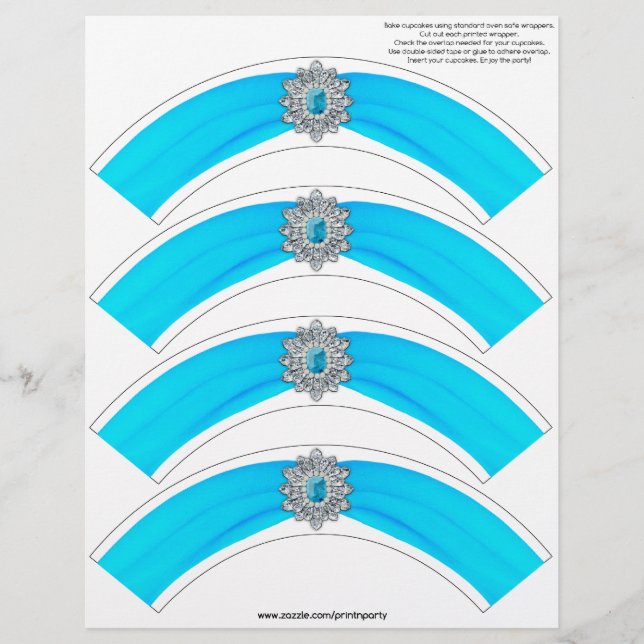 グリッツ&グラムカップケーキラップ – アクア (正面)