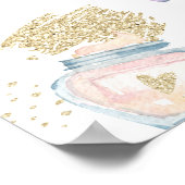 グリッツ&グラムピンク金ゴールドスパ誕生日歓迎 ポスター (角)