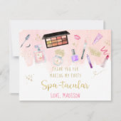 グリッツ&グラムピンク金ゴールドスパ誕生日 サンキューカード (正面)