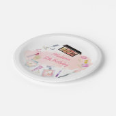 グリッツ&グラムピンク金ゴールドスパ誕生日 ペーパープレート (アングル)