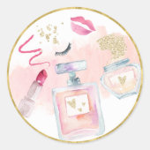 グリッツ&グラムピンク金ゴールドスパ誕生日 ラウンドシール (正面)