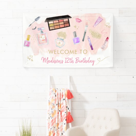 グリッツ&グラムピンク金ゴールドスパ誕生日 横断幕 (インサイチュ)