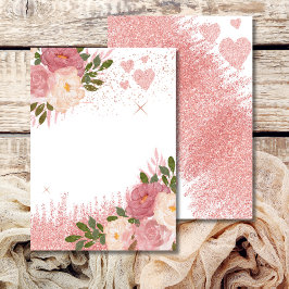 グリッツ&グリッター ピンク ローズゴールド スパークル ブランク 招待状