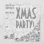 グリッツ"シルバー"カーブ"クリスマスパーティー!"招待 招待状 (正面/裏面)