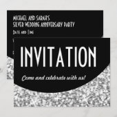 「グリッツ シルバー」ブラックカーブ '招待状' 招待状 (正面/裏面)