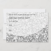 グリッツ"シルバー"曲線'クリスマスパーティー'招待 招待状 (裏面)