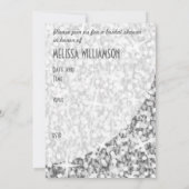 グリッツ"シルバー"曲線'ブライダルシャワー'招待 招待状 (裏面)