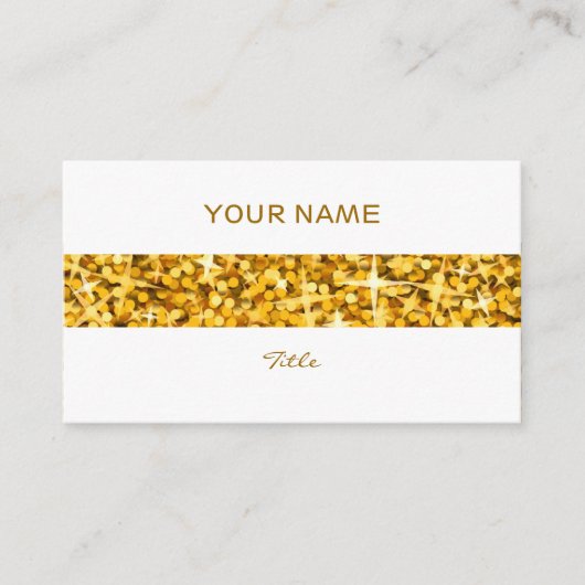 グリッツ「金ゴールド」ストライプ名刺ホワイトバック 名刺 (正面)
