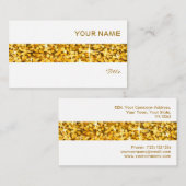 グリッツ「金ゴールド」ストライプ名刺ホワイト 名刺 (正面/裏面)