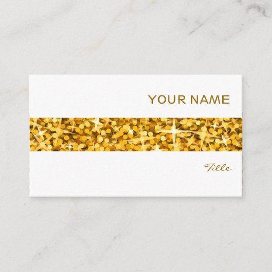 グリッツ「金ゴールド」ストライプ名刺ホワイト 名刺 (正面)