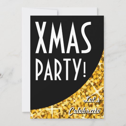 グリッツ"金ゴールド"ブラックカーブクリスマスパーティー! 招待状 (正面)
