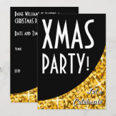 グリッツ"金ゴールド"ブラックカーブクリスマスパーティー! 招待状 (正面/裏面)