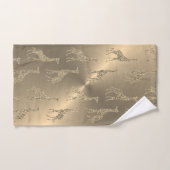 グリッティーキリンオングリッジ金ゴールド       バスタオルセット (ハンドタオル)