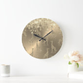 グリッティーキリンオングリッジ金ゴールド           ラージ壁時計 (ホーム)