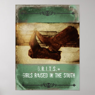 グリットと女性のカーボーイ ポスター