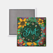 グリット(昆虫)マルハナバチハートおもしろいフローラインスピレーション マグネット (正面/裏面)