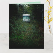 グリッドおもしろい誕生日カードのキャンパトレーラ カード (黄色い花)