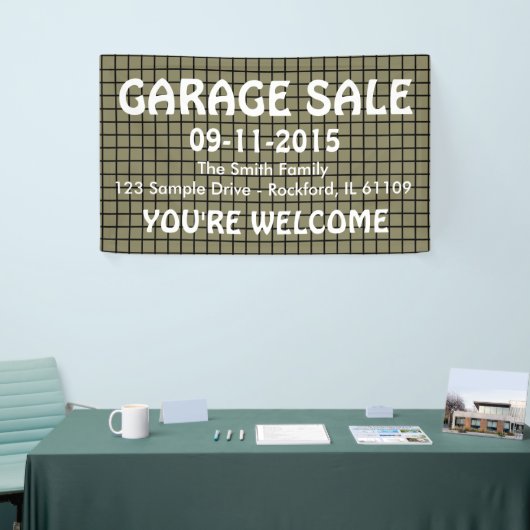 グリッドのシームレスなパターン黒+あなたの背後。&アイディア 横断幕 (トレードショー)