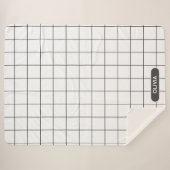 グリッドの白黒 シェルパブランケット (正面(横))