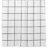 グリッドの白黒 シャワーカーテン (正面)