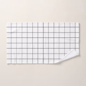 グリッドの白黒 バスタオルセット (ハンドタオル)