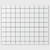 グリッドの白黒 ラッピングペーパー (フラット)