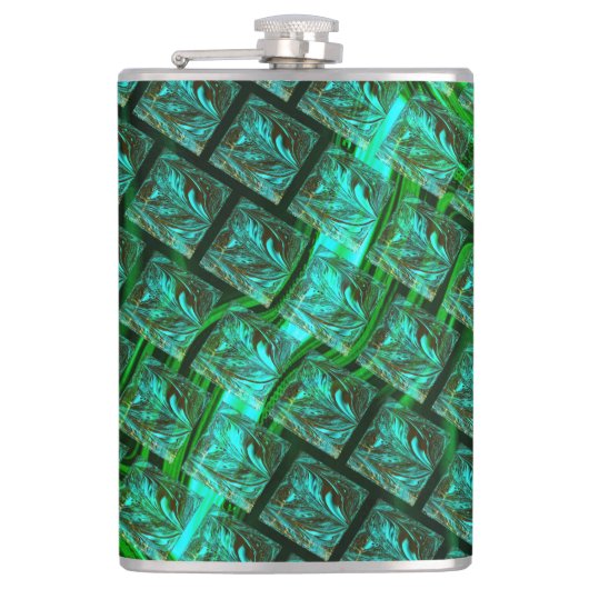 'グリッドの緑の目'、スクラッチとぼやけ フラスク (正面)