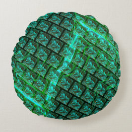 'グリッドの緑の目'、スクラッチとぼやけ ラウンドクッション